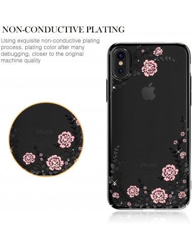 Coque iPhone X Swarovski Fleurs KAVARO