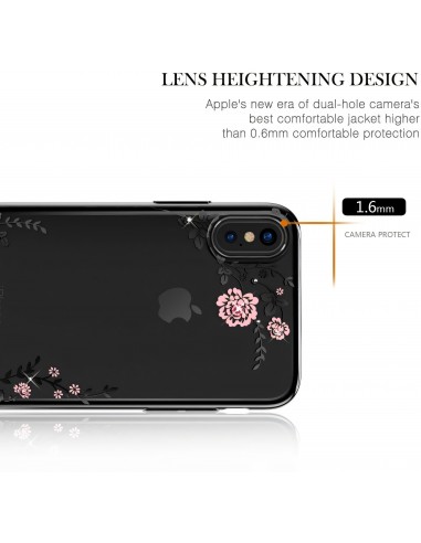 Coque iPhone X Swarovski Fleurs KAVARO