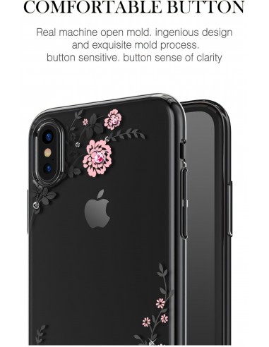 Coque iPhone X Swarovski Fleurs KAVARO