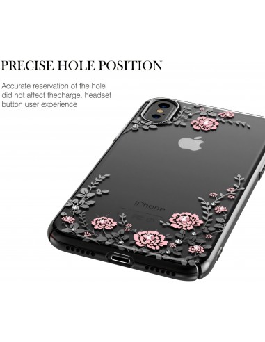Coque iPhone X Swarovski Fleurs KAVARO