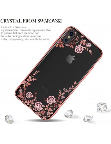 Coque iPhone X Swarovski Fleurs KAVARO