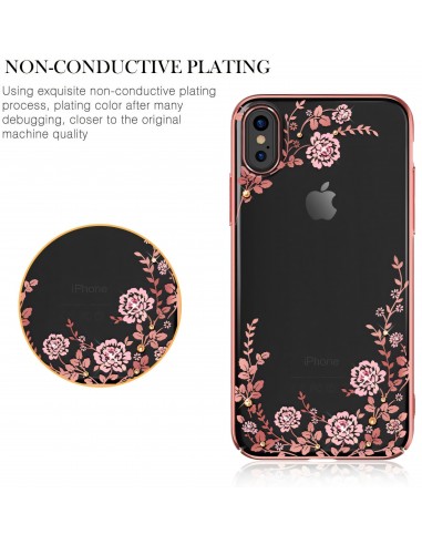 Coque iPhone X Swarovski Fleurs KAVARO