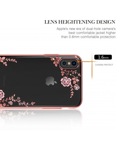 Coque iPhone X Swarovski Fleurs KAVARO