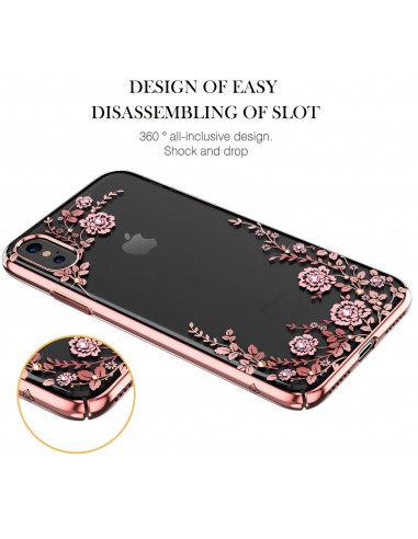 Coque iPhone X Swarovski Fleurs KAVARO