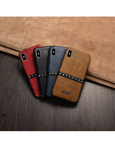 Coque iPhone X Style Cuir et Rivets Antichoc XOOMZ