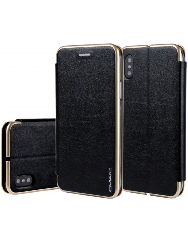 Etui iPhone X Simili Cuir et Silicone CMAI2