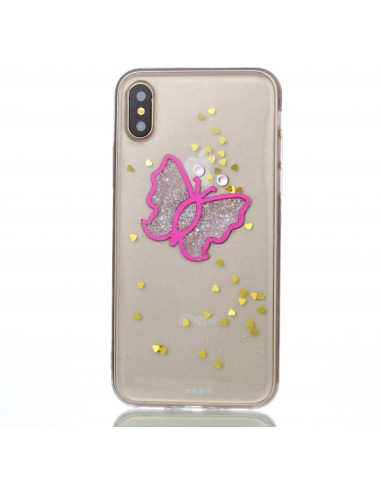 Coque iPhone X Fantaisie Poudre Papillion