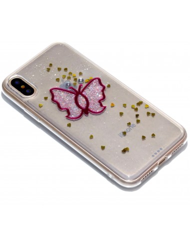 Coque iPhone X Fantaisie Poudre Papillion