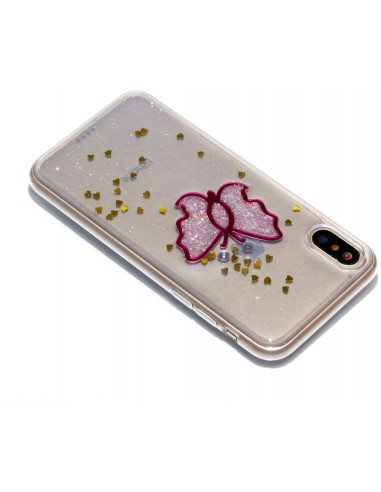 Coque iPhone X Fantaisie Poudre Papillion