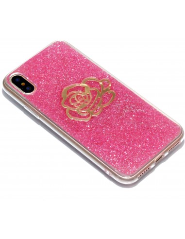 Coque iPhone X Fantaisie Poudre Rose
