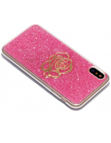 Coque iPhone X Fantaisie Poudre Rose