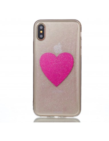 Coque iPhone X Fantaisie Poudre Cœur