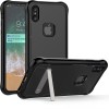 Coque iPhone X et XS antichoc silicone avec support Noir