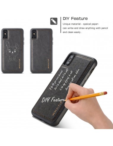 Coque iPhone X Plastic Style Tableau Noir Effacable