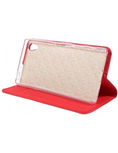 Etui Xperia Z5 Style cuir avec contour silicone