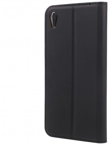 Etui Xperia Z5 Style cuir avec contour silicone