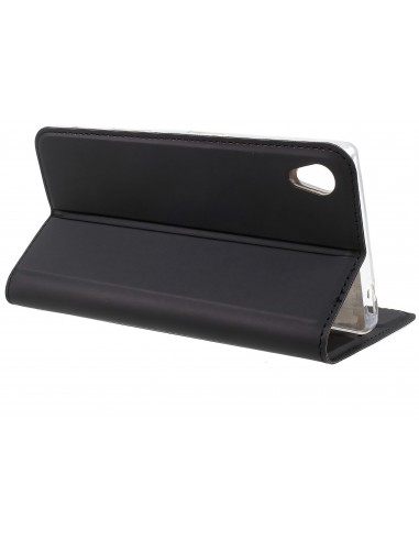 Etui Xperia Z5 Style cuir avec contour silicone