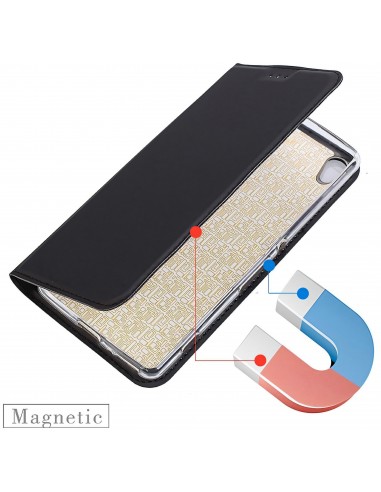 Etui Xperia Z5 Style cuir avec contour silicone