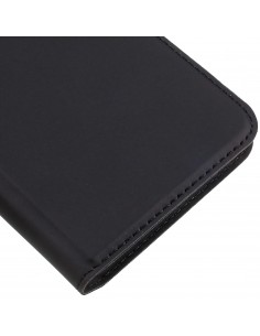 Etui Xperia Z5 Style cuir avec contour silicone Noir