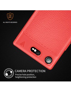 Coque silicone Xperia XZ1 Style Business Rouge