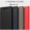 Coque Xperia XZ1 Silicone Style Fibre Carbone