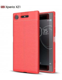 Coque Xperia XZ1 Silicone Style Fibre Carbone