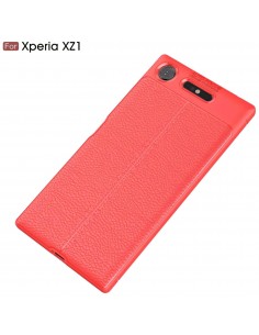 Coque Xperia XZ1 Silicone Style Fibre Carbone 2