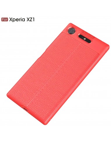 Coque Xperia XZ1 Silicone Style Fibre Carbone