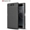 Coque Xperia XZ1 Silicone Style Fibre Carbone