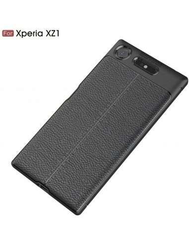 Coque Xperia XZ1 Silicone Style Fibre Carbone