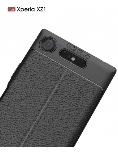 Coque Xperia XZ1 Silicone Style Fibre Carbone