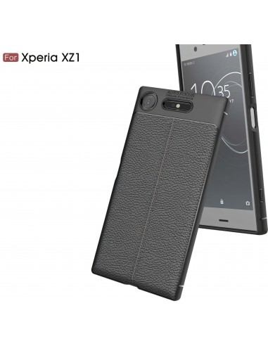Coque Xperia XZ1 Silicone Style Fibre Carbone