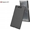 Coque Xperia XZ1 Silicone Style Fibre Carbone