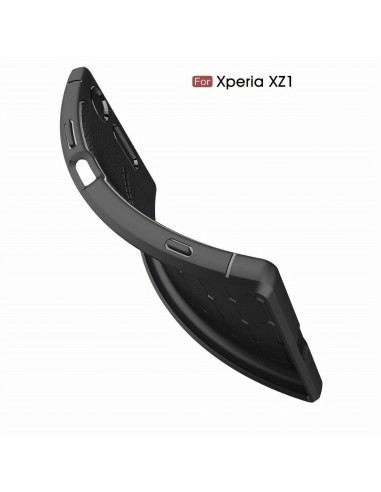 Coque Xperia XZ1 Silicone Style Fibre Carbone