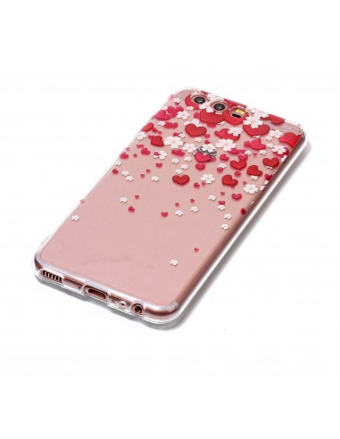 Coque P10 Huawei Silicone Cœurs et Fleurs