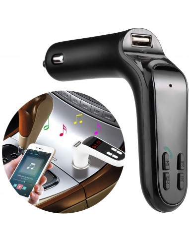 Transmetteur FM Bluetooth USB avec emplacement carte Micro SD Chargeur Voiture iPhone Samsung S7