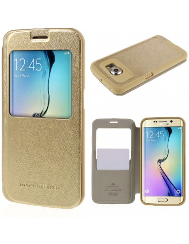 Etui Galaxy S6 Edge Cuir avec fenetre Mercury