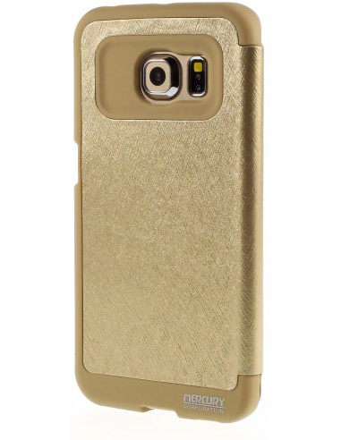 Etui Galaxy S6 Edge Cuir avec fenetre Mercury