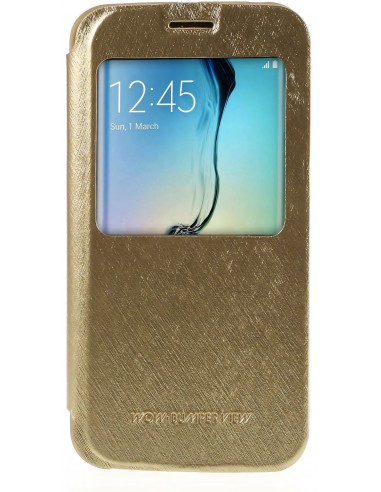 Etui Galaxy S6 Edge Cuir avec fenetre Mercury