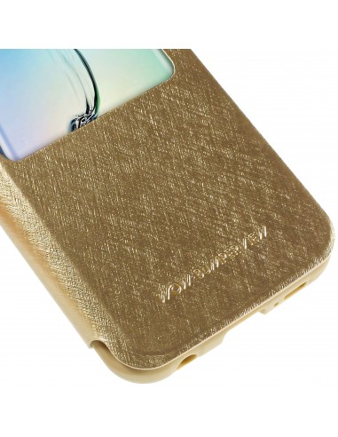 Etui Galaxy S6 Edge Cuir avec fenetre Mercury
