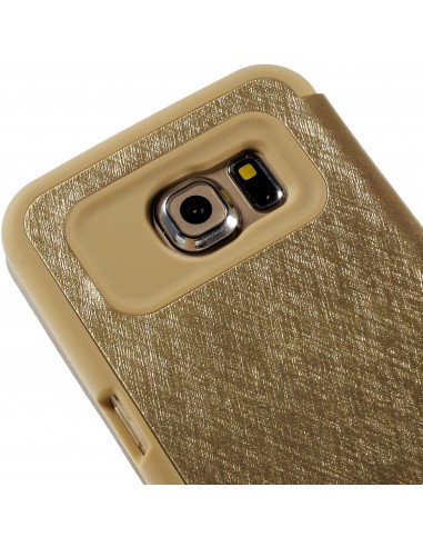 Etui Galaxy S6 Edge Cuir avec fenetre Mercury
