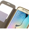 Etui Galaxy S6 Edge Cuir avec fenetre Mercury