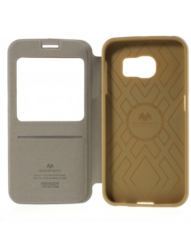 Etui Galaxy S6 Edge Cuir avec fenetre Mercury