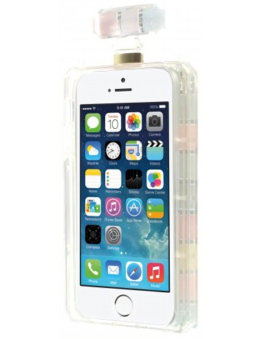 Coque iPhone 5S et 5 fantaisie Bouteille de Parfum Diamant avec chaine