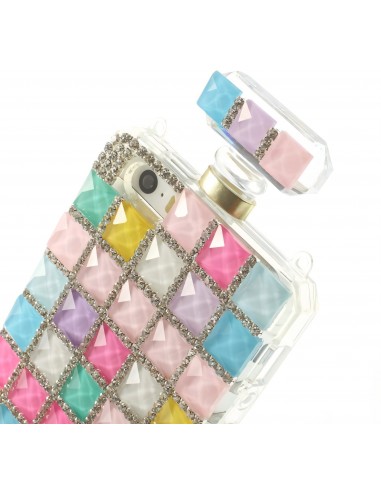 Coque iPhone 5S et 5 fantaisie Bouteille de Parfum Diamant avec chaine