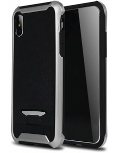 Coque silicone iPhone XS et iPhone X Hybride antichocs Argent Coque silicone iPhone XS et iPhone X Hybride antichocs Argent