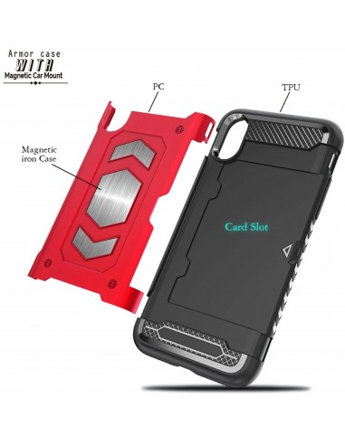 Coque antichoc iPhone XR avec insert carte Magnetic