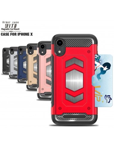 Coque antichoc iPhone XR avec insert carte Magnetic