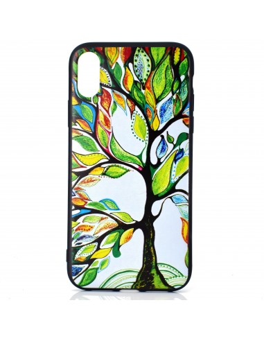 Coque silicone iPhone XS Arbre en couleurs