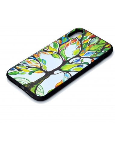 Coque silicone iPhone XS Arbre en couleurs